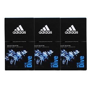 Eau de Toilette adidas Ice Dive для мужчин 50 мл Свежий Долговечный Аромат Упаковка из 3 шт. - Фото 1