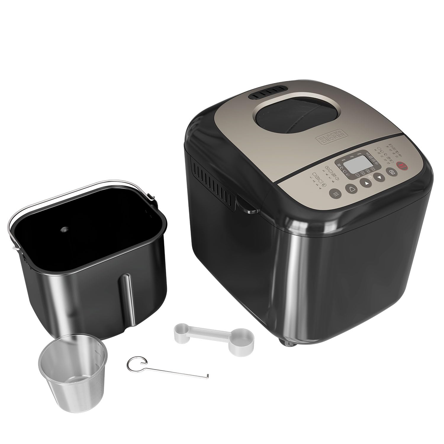 Хлебопечка Black+Decker BXBM600E 600 Вт 500 г, 750 г и 1 кг 17 программ для хлеба, йогурта, тортов и джемов, программируемая на 15 часов, съемная форма для выпекания, фото №3 Хлебопечка Black+Decker BXBM600E 600 Вт 500 г, 750 г и 1 кг 17 программ для хлеба, йогурта, тортов и джемов, программируемая на 15 часов, съемная форма для выпекания, фото №3