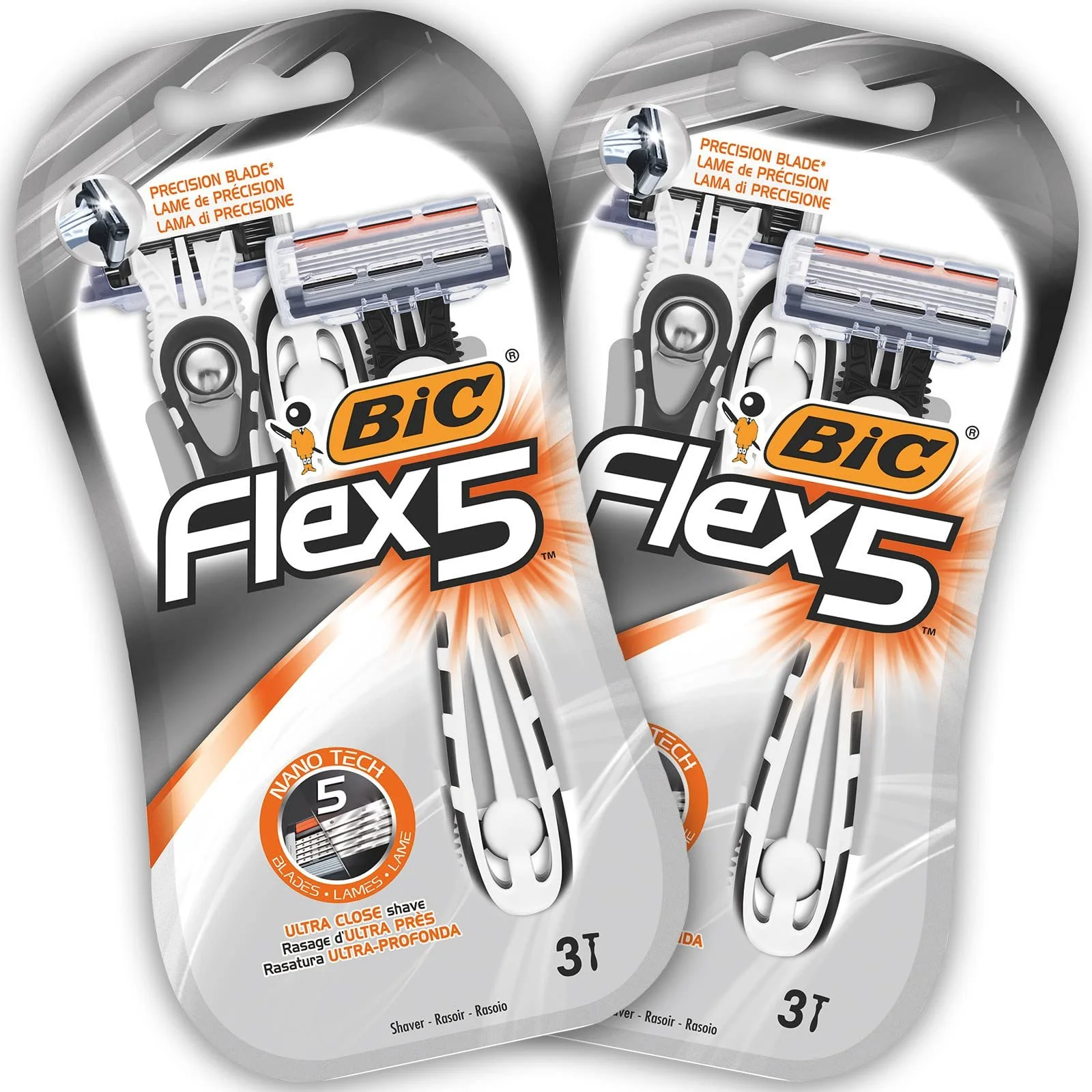Одноразовые бритвы BIC Flex5 2 упаковки по 3 шт., фото №1