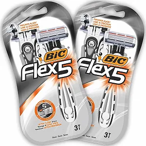 Одноразовые бритвы BIC Flex5 2 упаковки по 3 шт. - Фото 1
