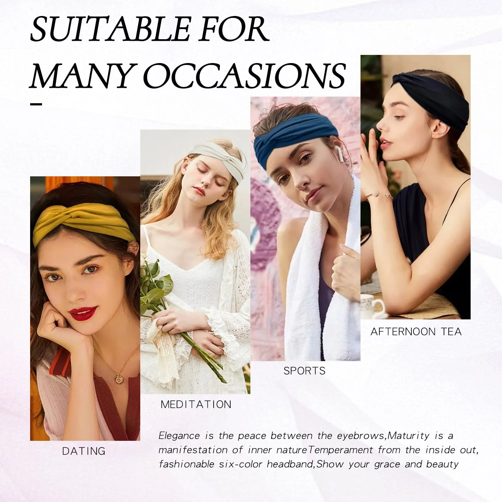 Пов'язка на голову жіноча широка еластична м'яка літня в стилі бохо, фото №5 Пов'язка на голову жіноча широка еластична м'яка літня в стилі бохо, фото №5