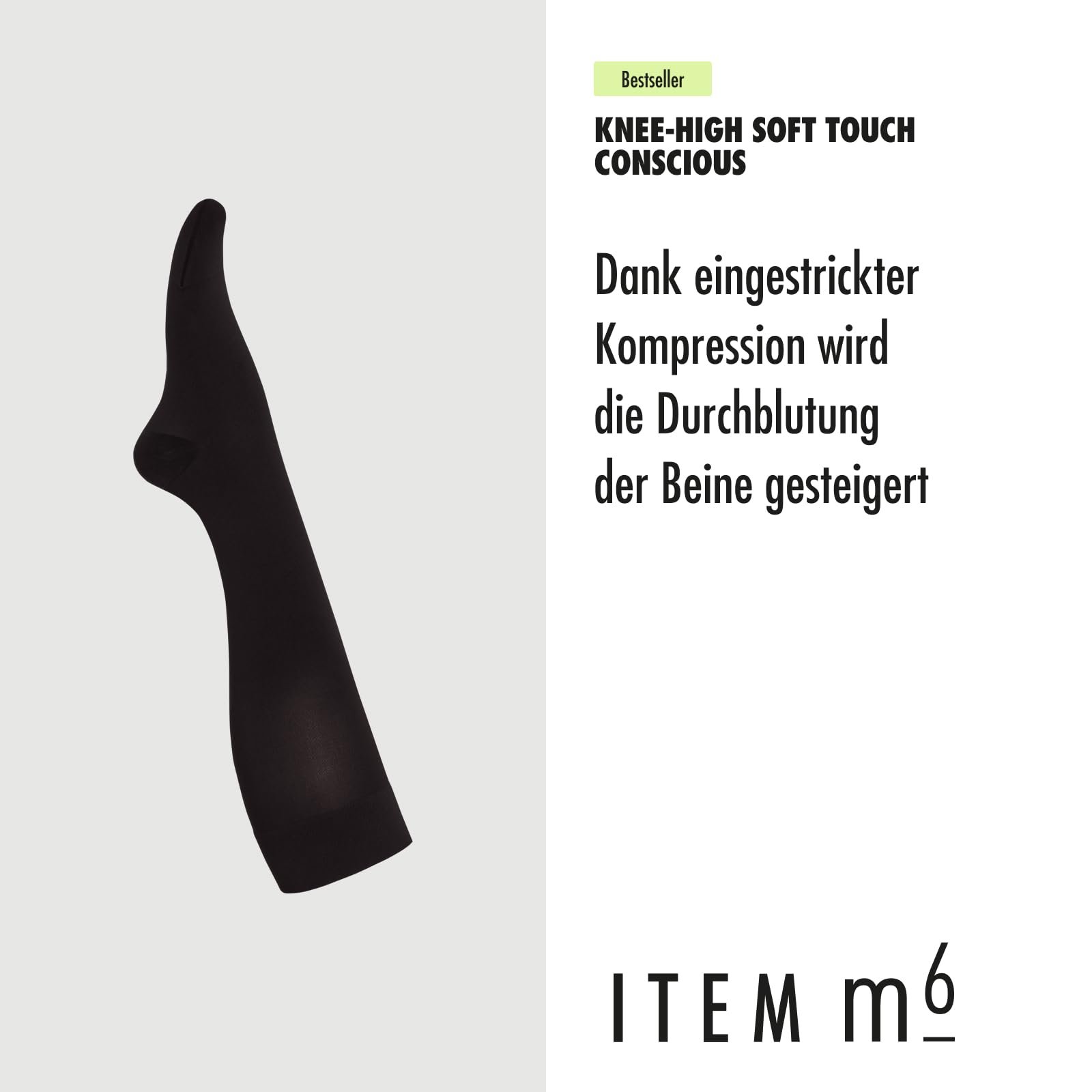 Женские гольфы ITEM m6 с компрессией, 50 Denier, Soft Touch Conscious Knee-High, фото №2 Женские гольфы ITEM m6 с компрессией, 50 Denier, Soft Touch Conscious Knee-High, фото №2