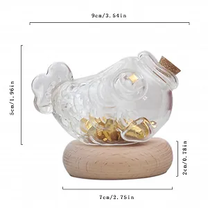 Скарбничка у формі риби Прозоре скло та дерево З кришкою synthetic.ua - Фото 1