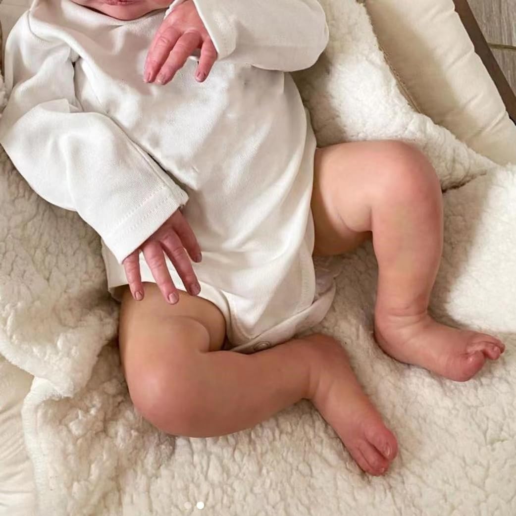 Кукла Anano Reborn Baby Laura 19 Дюймов Реальная Кукла Новорожденный Бебес Reborn Toddler Силиконовая Кукла Реалистичные Reborn Малыши с Венами Натуральные Волосы Соска для Кормления, фото №4