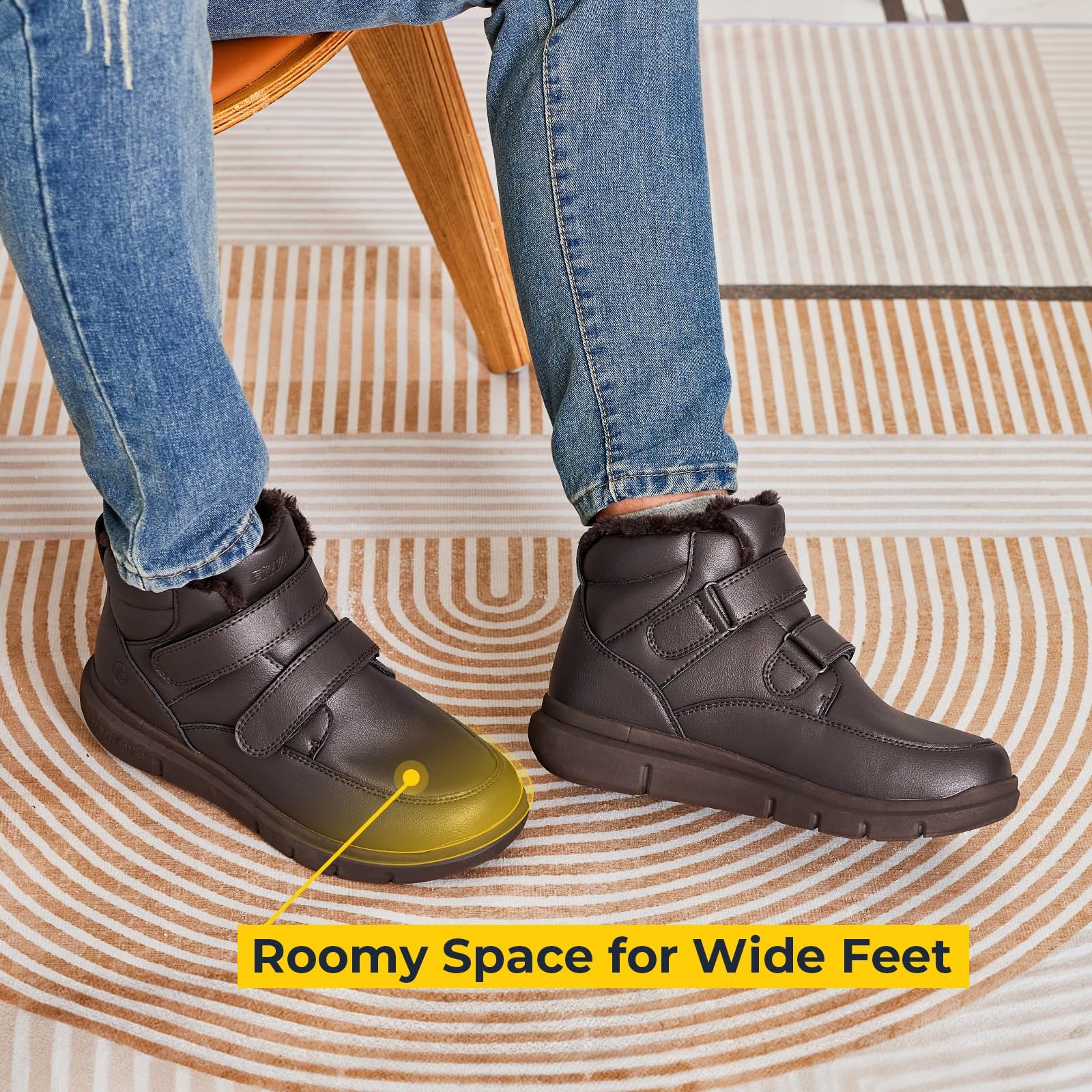 Ботинки FitVille Зимние Мужские Extra Wide Waterproof Warm Lined, фото №2