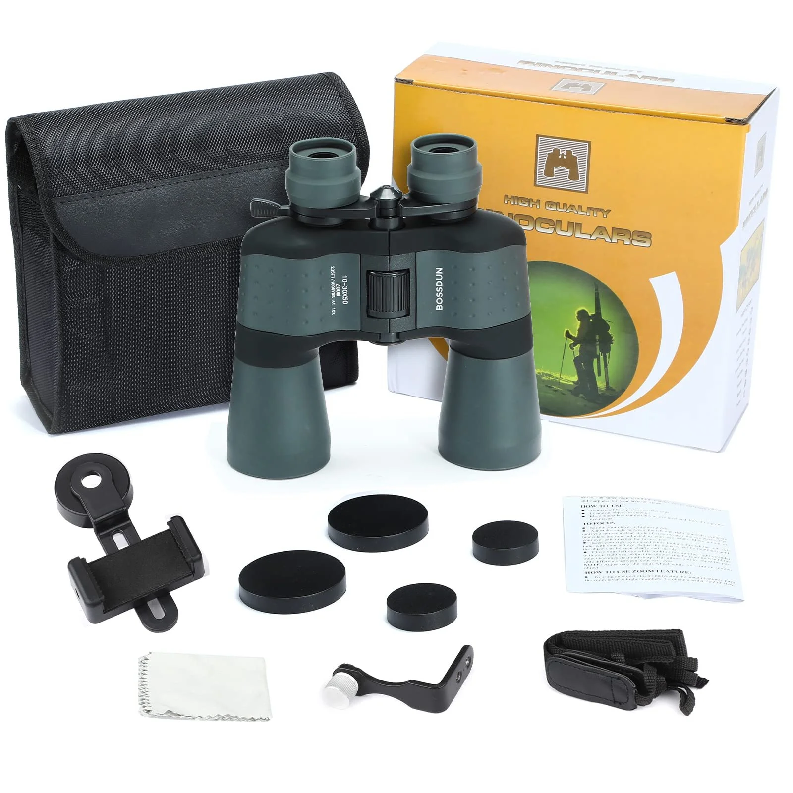 Бінокль Zoom 10-30x50 HD Професійний Водонепроникний FMC-BAK4, фото №7