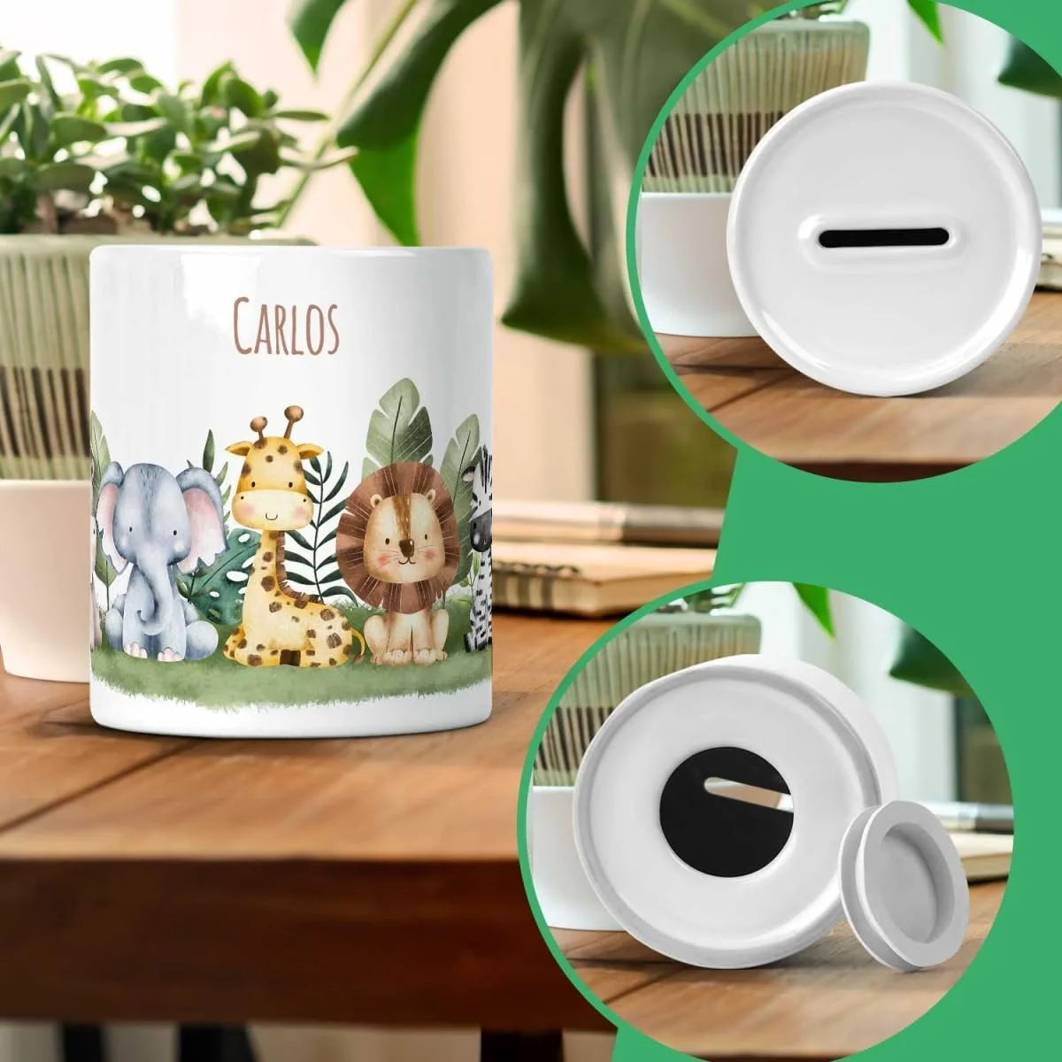 Скарбничка GRAVURZEILE Animal Group Design Safari персоналізована, фото №5