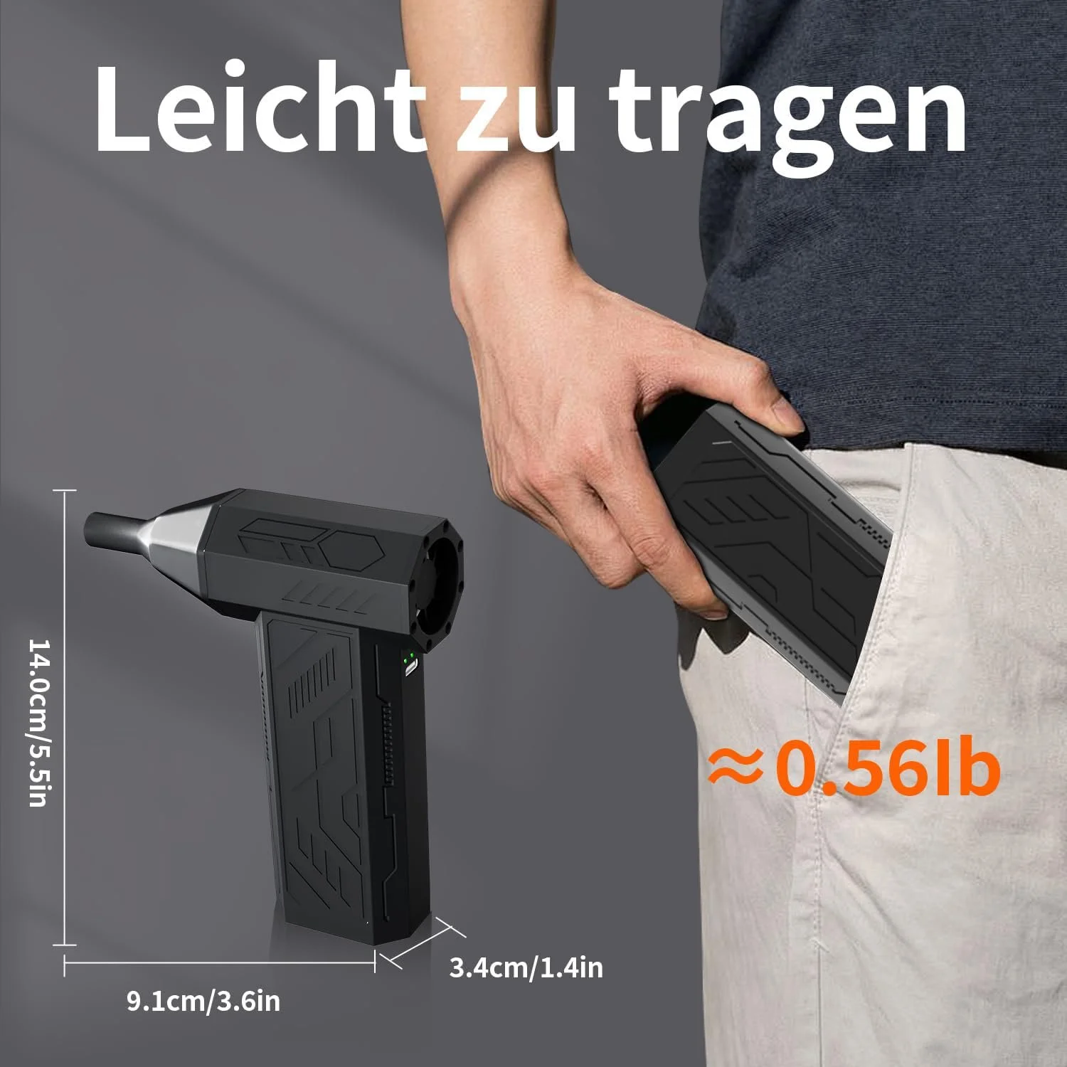 Електрична повітродувка 4 швидкості 110000 об/хв Type-C Rechargeable, фото №4 Електрична повітродувка 4 швидкості 110000 об/хв Type-C Rechargeable, фото №4