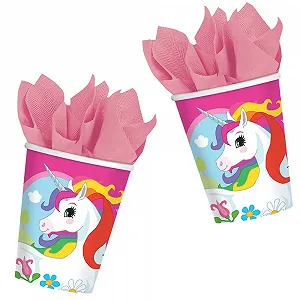 Набір посуду для вечірки Єдиноріг Райдуга для дитячих днів народжень та тематичних вечірок: Тарілки, Стаканчики, Серветки, Скатертина, Запрошення, Пакети для вечірки, Стрічки, Повітряні кульки synthetic.ua - Фото 1