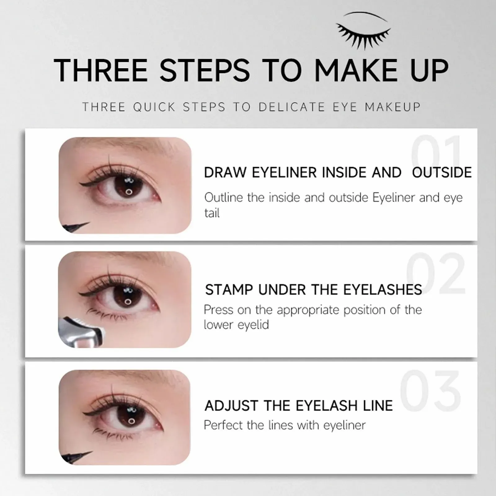 Підводка для очей Aizuoni Eyeliner Stamp Чорний, фото №7