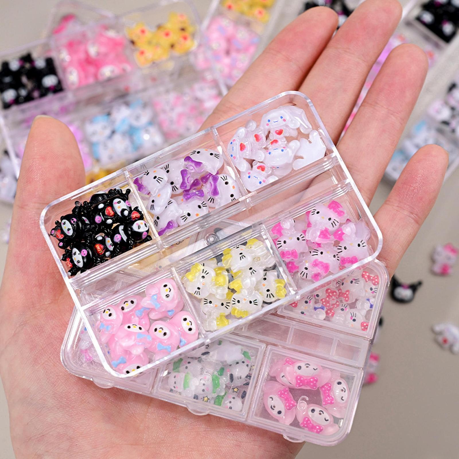 3D Украшение для ногтей Мультяшная Кошка Бантик Стразы для ногтей Разноцветный (B), фото №8