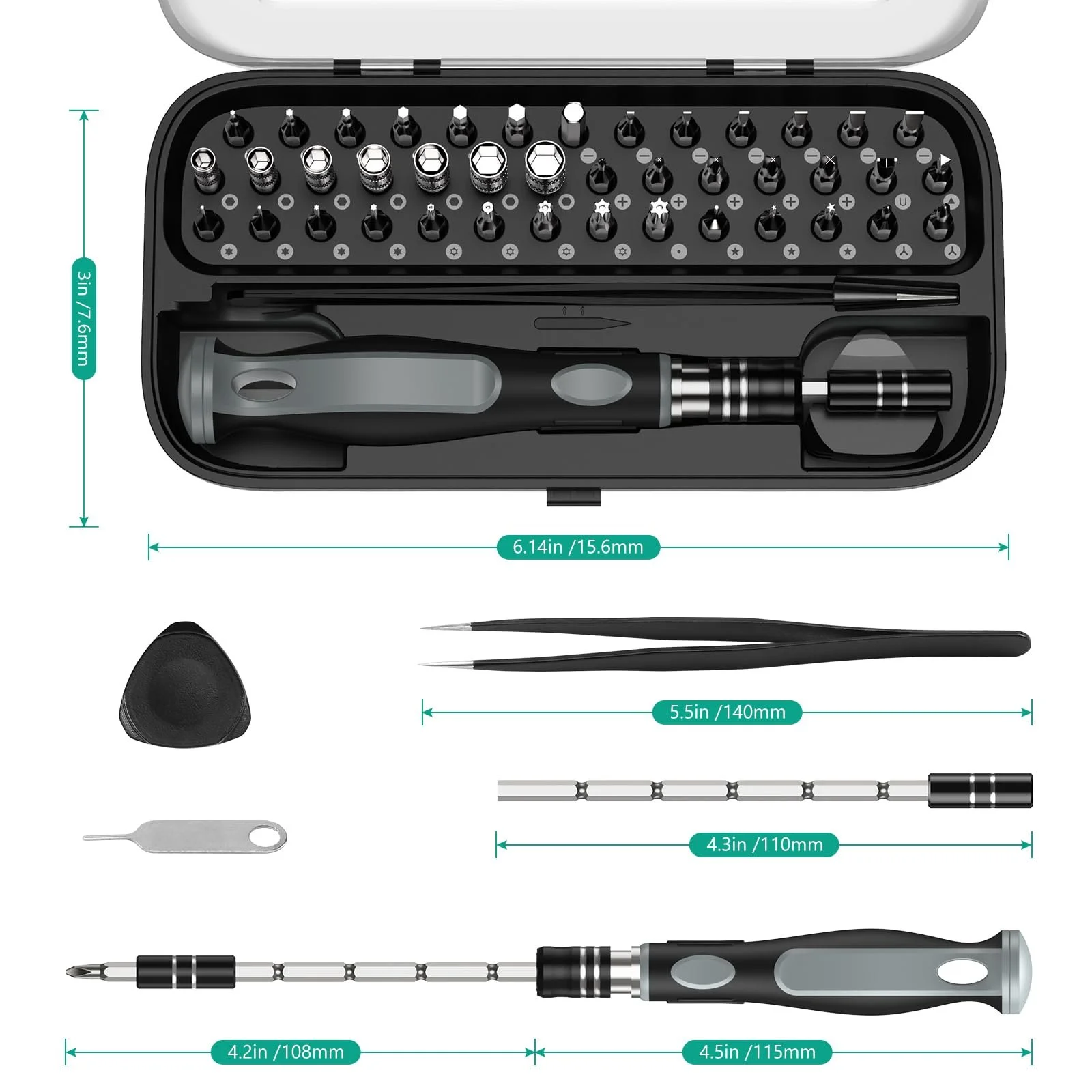 Набор отверток ORIA Precision 48 в 1 Магнитный, фото №6