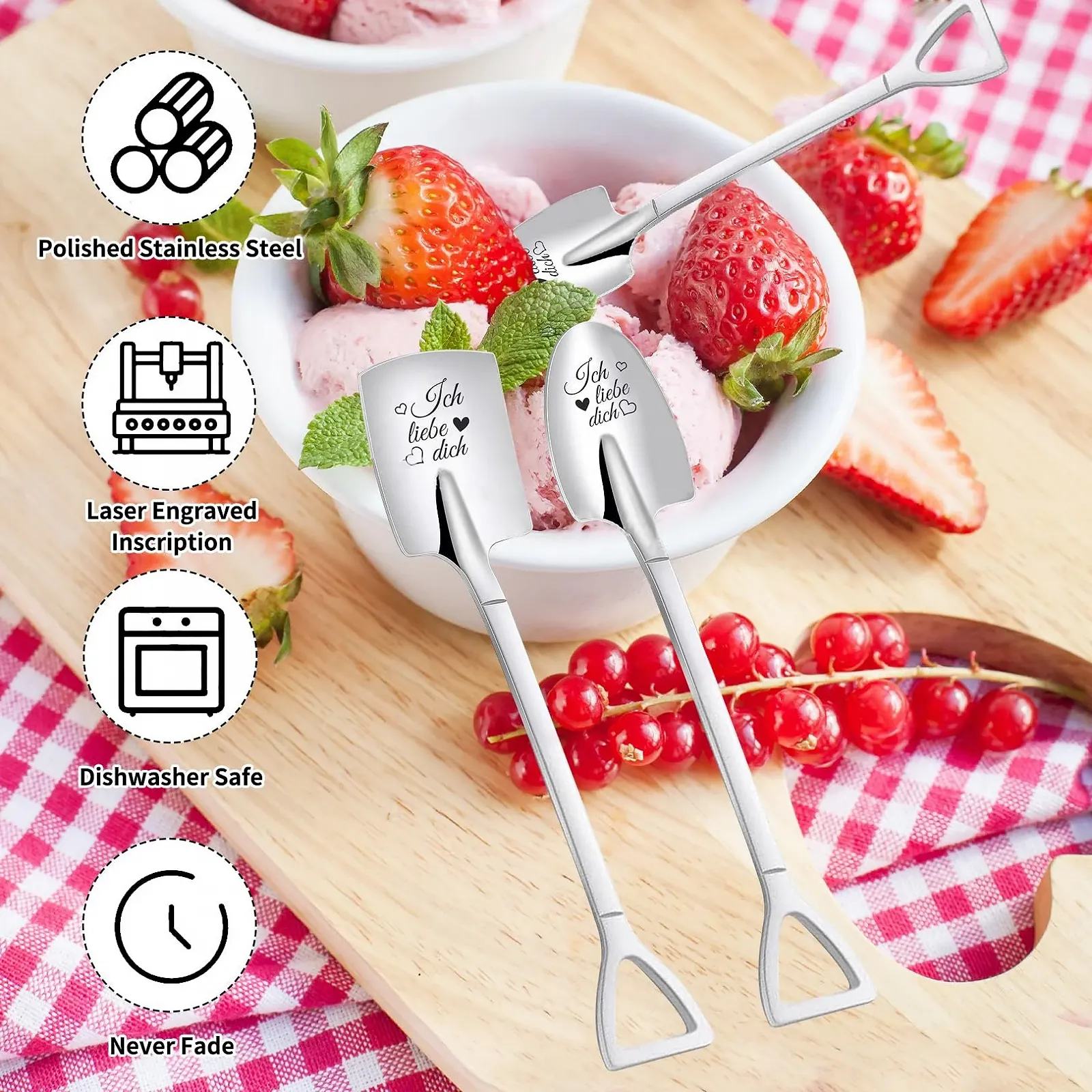 Ложка з гравіюванням Ich Liebe Dich 2 шт., фото №3