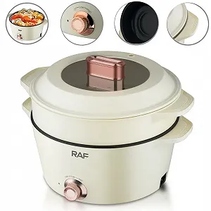 Многофункциональная электрическая кастрюля с антипригарным покрытием и пароваркой RAF R.5403 1300W 220V 7+5 л - Фото 1