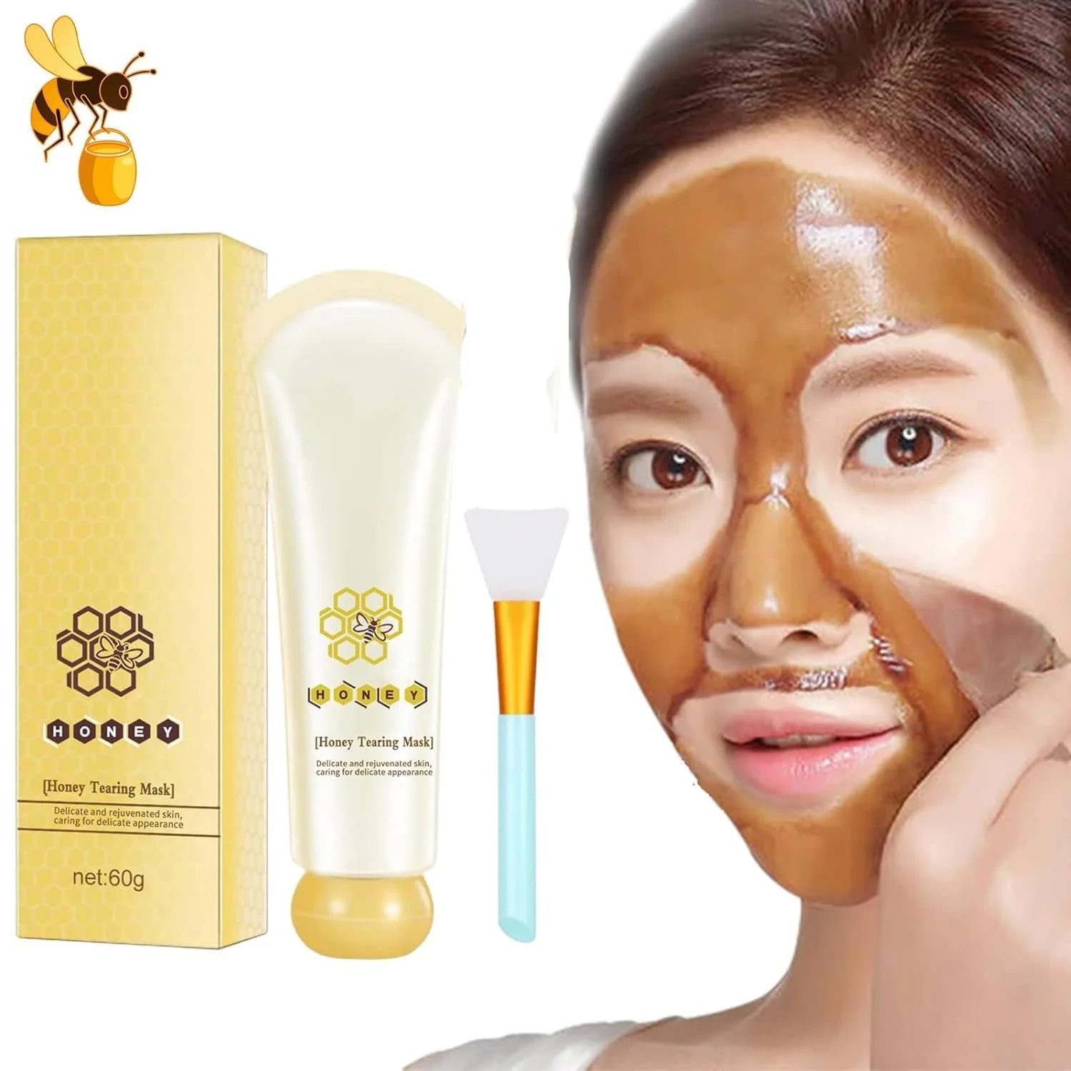 Маска для обличчя Taphet Glow Tulip Honey Tearing, 60 г, фото №1