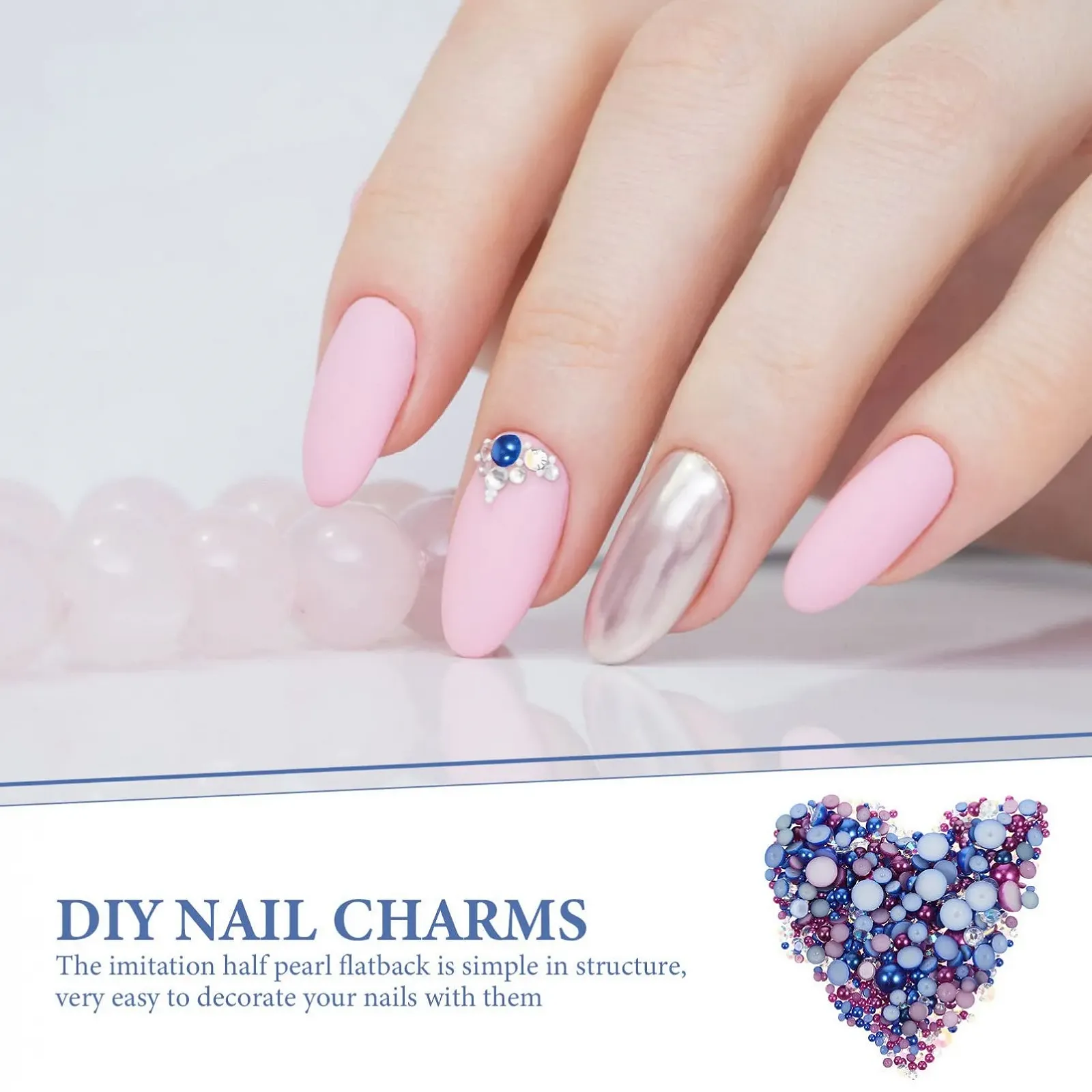 Жемчуг Имитация VICASKY Полукруглые Плоские Стразы для Ногтей, Рукоделия, DIY, Камни для Украшений, Рассыпные Камни для DIY, Ожерелья, Браслеты, 1 пакет, фото №4
