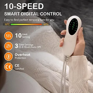 Электрическое одеяло Tiazhan 152 x 127 см Серый цена на synthetic.ua - Фото 1 Электрическое одеяло Tiazhan 152 x 127 см Серый synthetic.ua - Фото 1