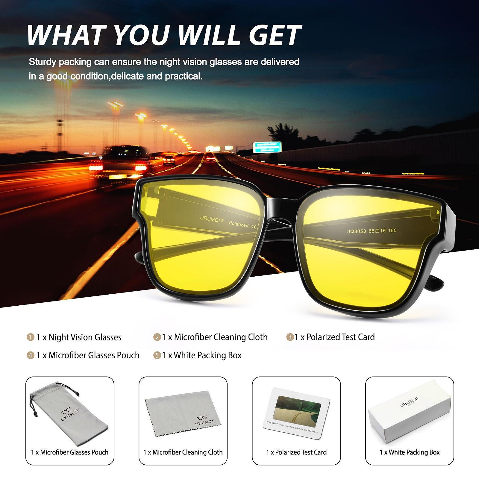 Окуляри для нічного бачення URUMQI для водіїв, жіночі, поляризовані, антиблікові, HD жовті лінзи, надлегкі, фото №7 Окуляри для нічного бачення URUMQI для водіїв, жіночі, поляризовані, антиблікові, HD жовті лінзи, надлегкі, фото №7