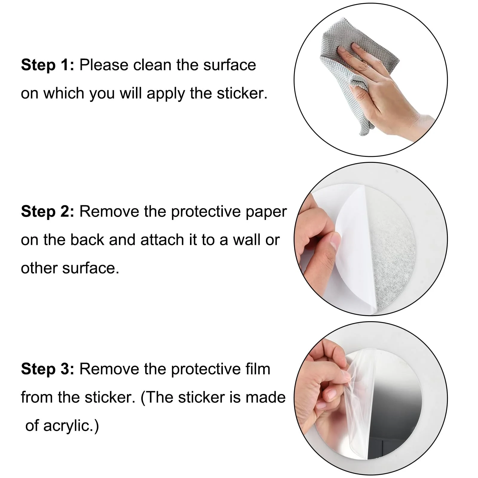 Наклейки на стіну Home Love 3D Акрилові Круглі 26 шт Сріблясті, фото №6