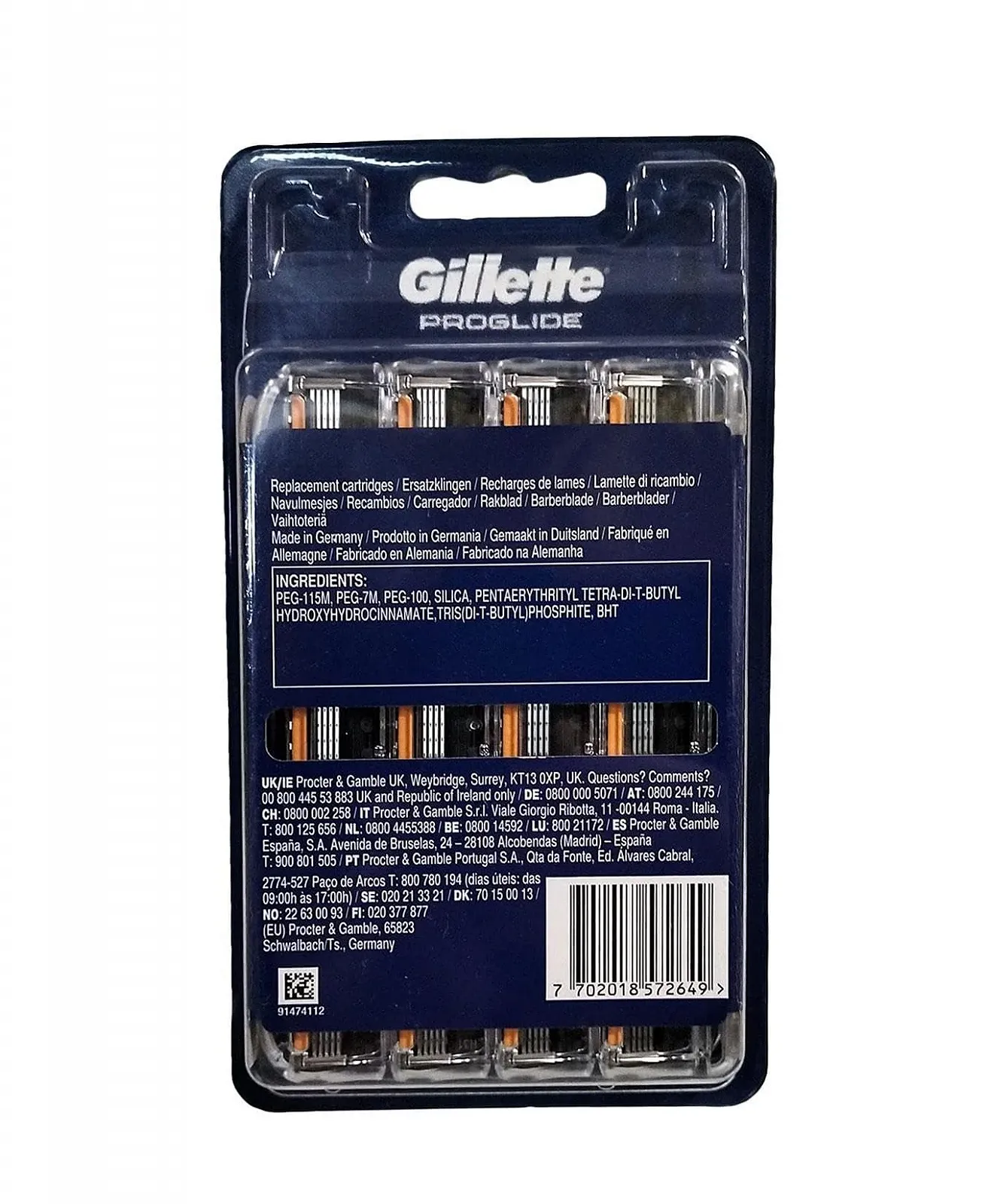 Сменные кассеты для бритья Gillette ProGlide с точным триммером и 5 лезвиями против трения (12 шт.), фото №2
