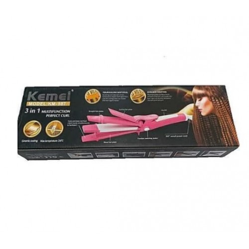 Плойка Праска Випрямляч 3В1 Kemei Gb-Km 987 Рожева Ml, фото №4 Плойка Праска Випрямляч 3В1 Kemei Gb-Km 987 Рожева Ml, фото №4