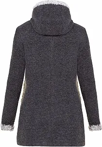 Пальто з капюшоном Almgwand 1928 Madatschkopf Антрацитово-бежевий synthetic.ua - Фото 1