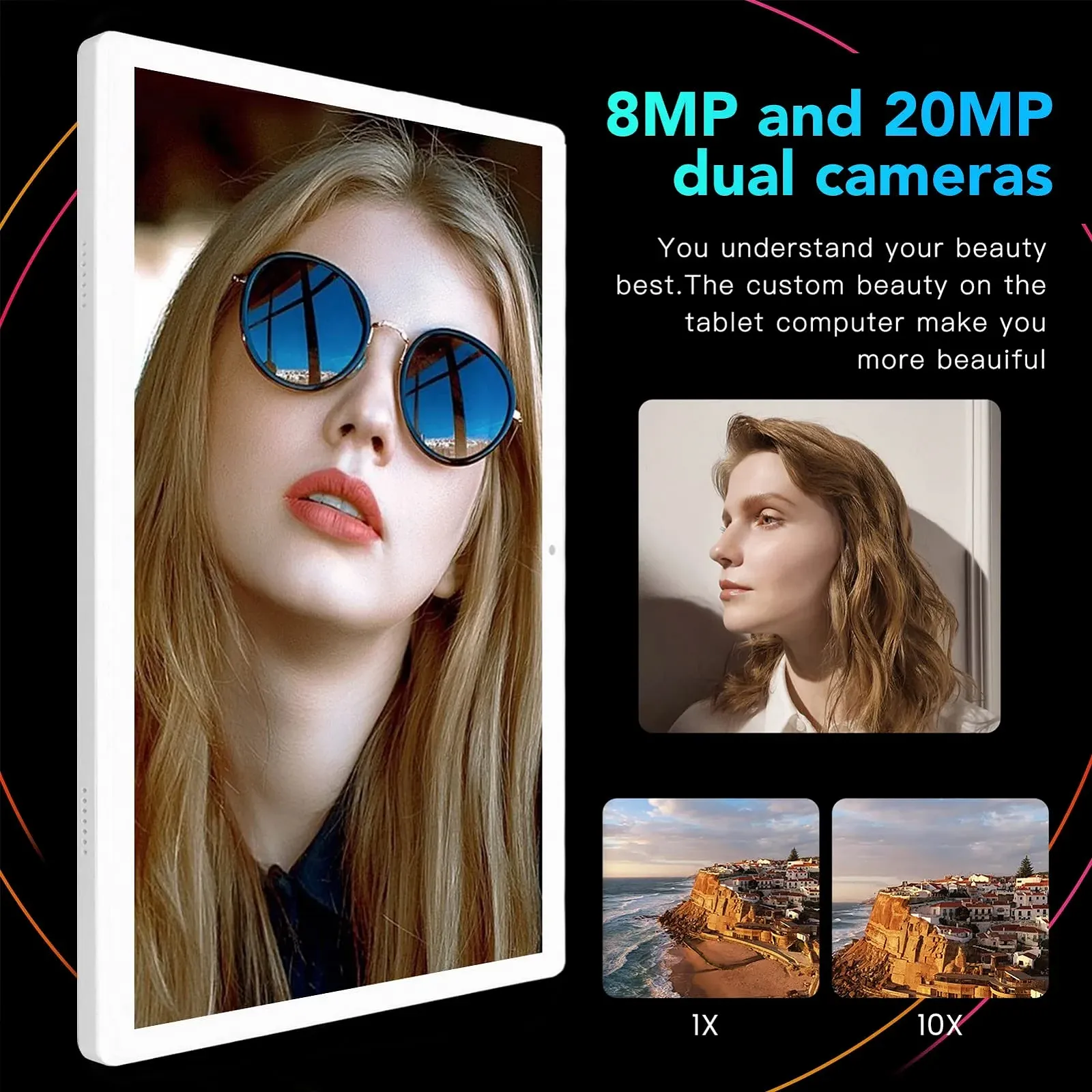 Планшет 10.1 дюйма Android 11 4G LTE Octa Core 8 ГБ RAM 128 ГБ ROM 2.4G 5G Wifi 1920X1200 8800 мАч Белый, фото №6