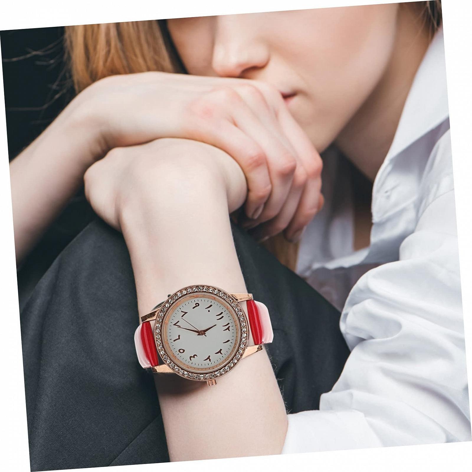 Женские часы LIFKOME с PU ремешком, регулируемые, женские часы с блестками, простой и элегантный дизайн, фото №6