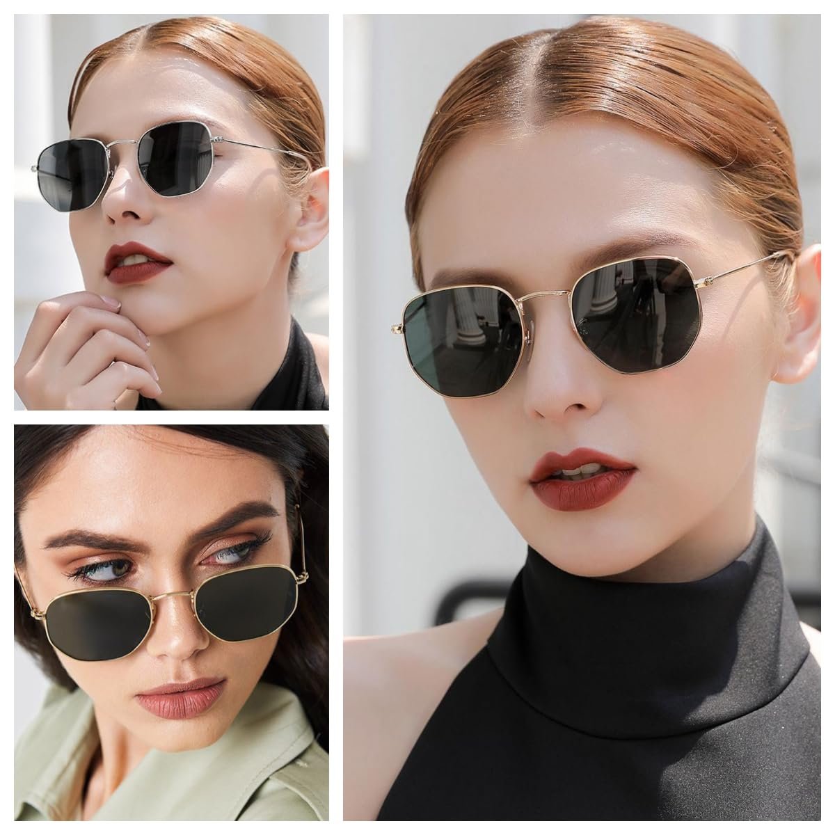 Сонцезахисні окуляри Класичні Багатокутні Рельєфний Дизайн Металева оправа UV захист, фото №5 Сонцезахисні окуляри Класичні Багатокутні Рельєфний Дизайн Металева оправа UV захист, фото №5