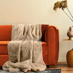 Покривало Paco Home Однотонне Пухнасте М'яке Бежевий 200 x 240 см - Фото 1