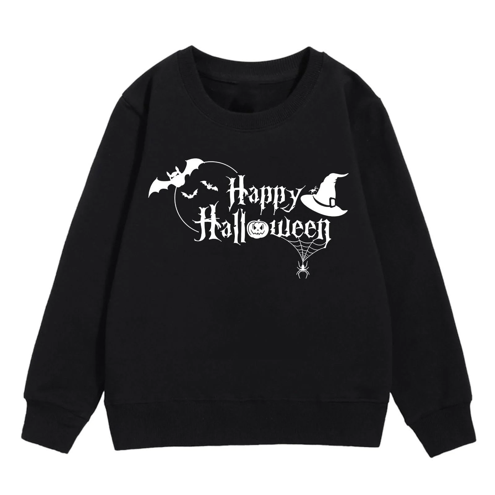 Світшот для дівчинки на Хелловін, зимовий, дитячий, теплий, зручний, з мультяшним принтом у стилі кежуал, фото №1