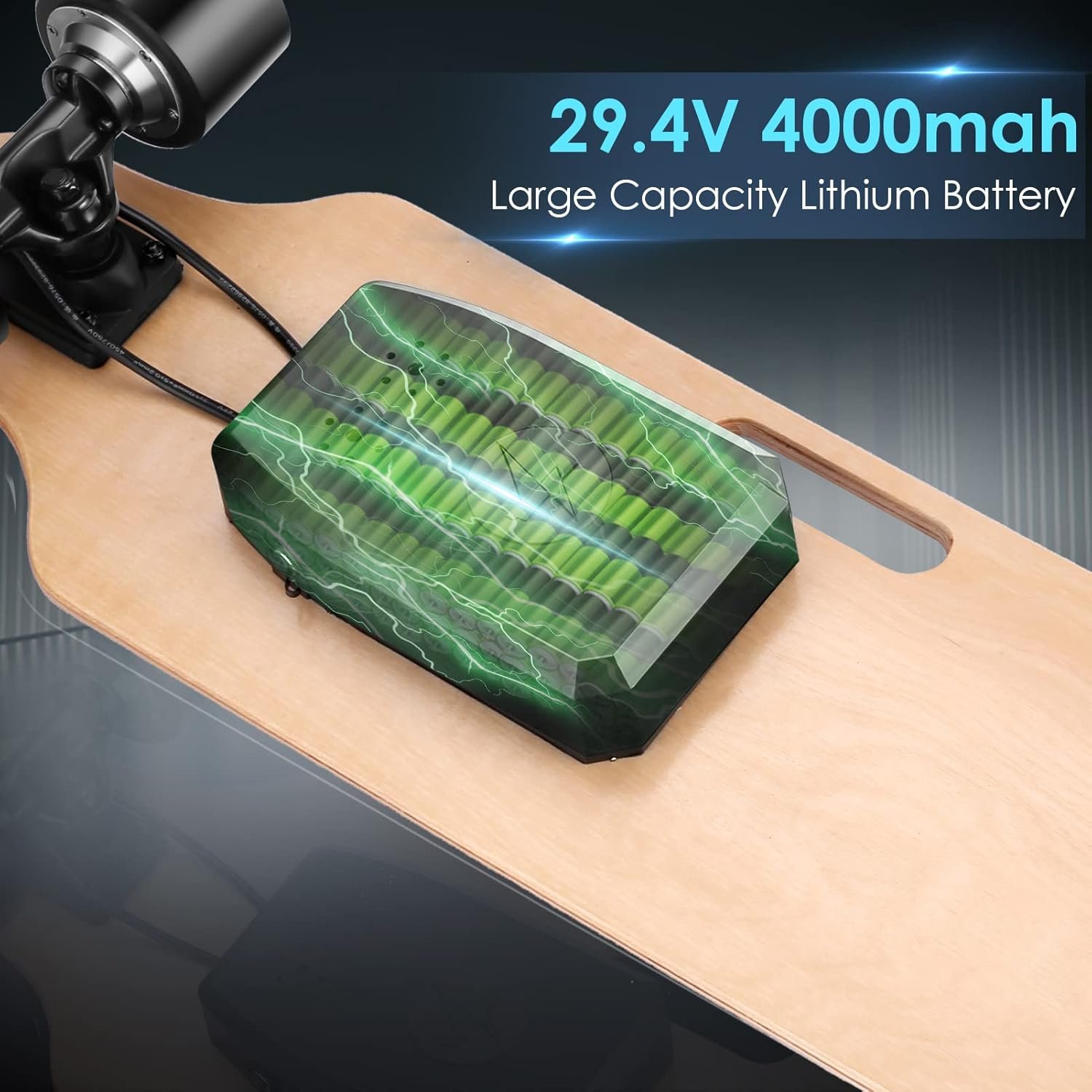 Електричний скейтборд Caroma 90см 700W Різнокольоровий, фото №7