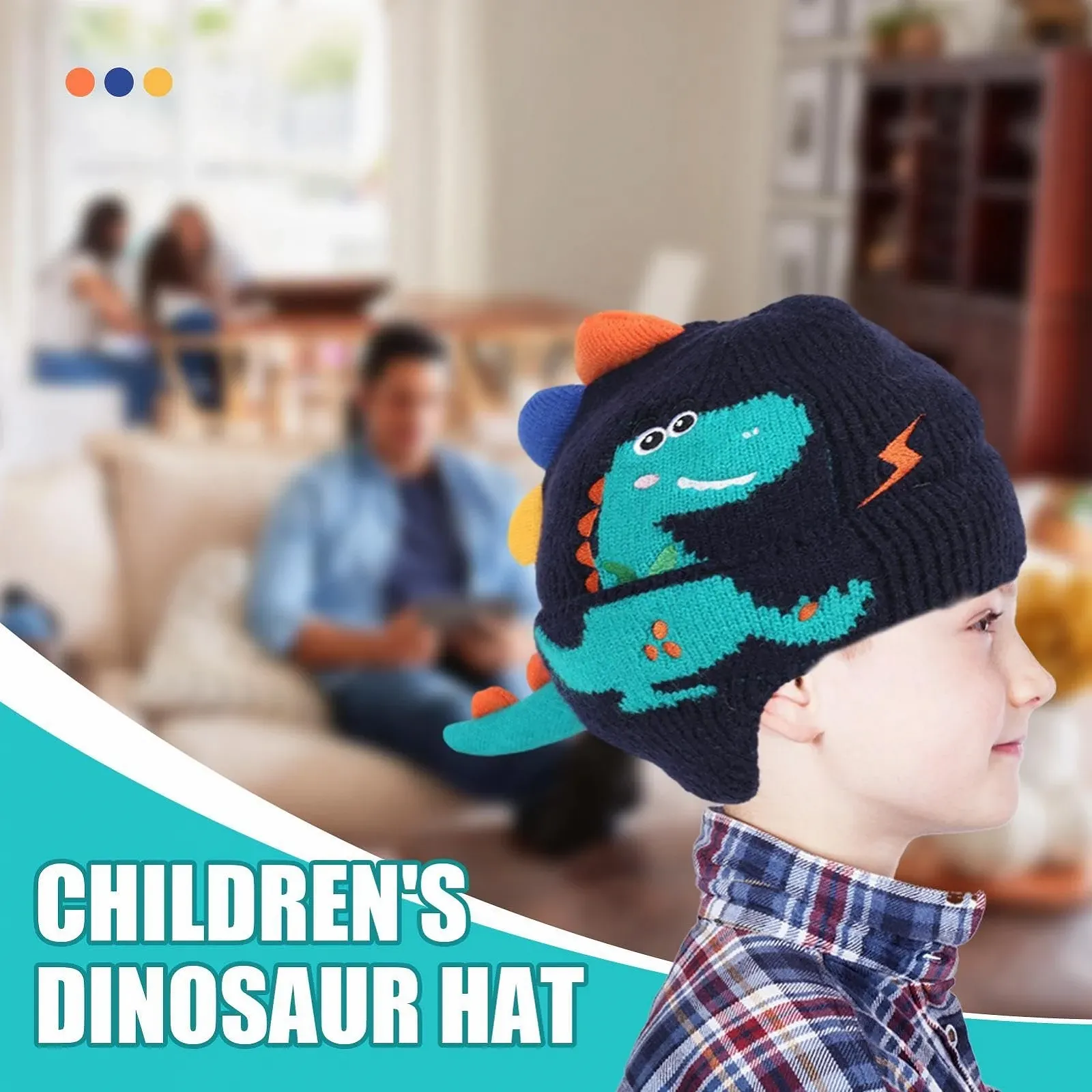 Вязана Шапка Динозавр, зимова, фото №2