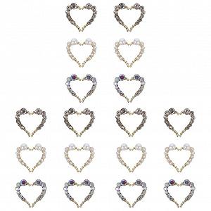 Украшение для ногтей FRCOLOR 36 штук, ювелирные изделия Obx, аксессуары для лака для ногтей, драгоценные камни для ногтей, шармы для ногтей, наклейки для маникюра, блестящие наклейки для ногтей в форме сердца, DIY украшения для ногтей, плоские - Фото 1