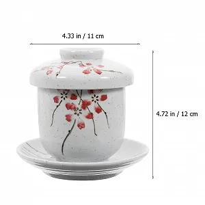 Чаша для тушения керамическая с крышкой белая для супа и яиц на пару жаропрочная synthetic.ua - Фото 1