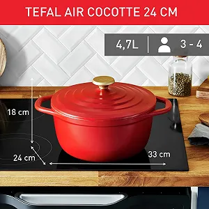 Форма для выпечки Tefal Air E2554604 круглая антипригарная индукционная литая алюминиевая с крышкой Серая synthetic.ua - Фото 1