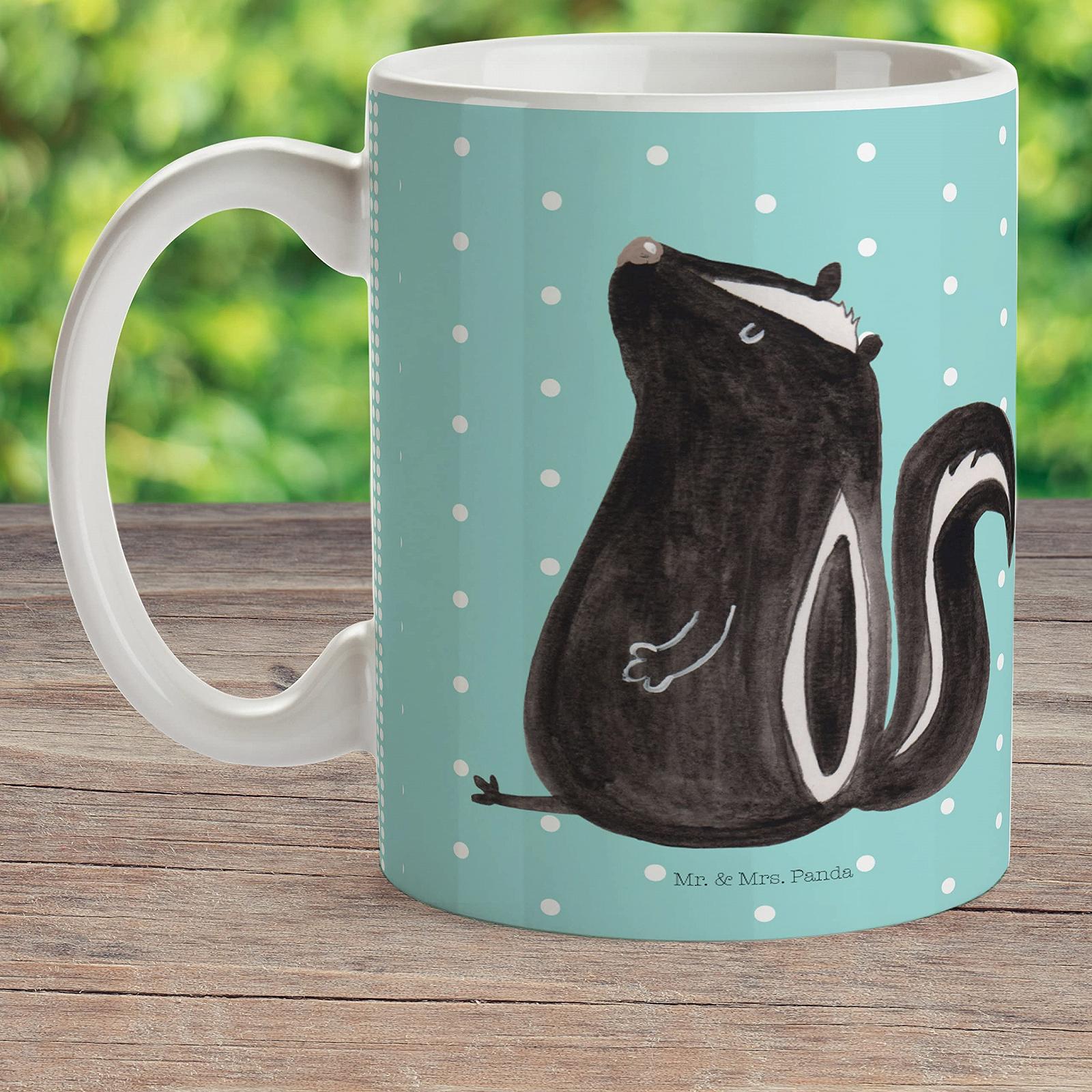 Детская чашка Mr. & Mrs. Panda Скунс Сидит. Пластиковая чашка., фото №2