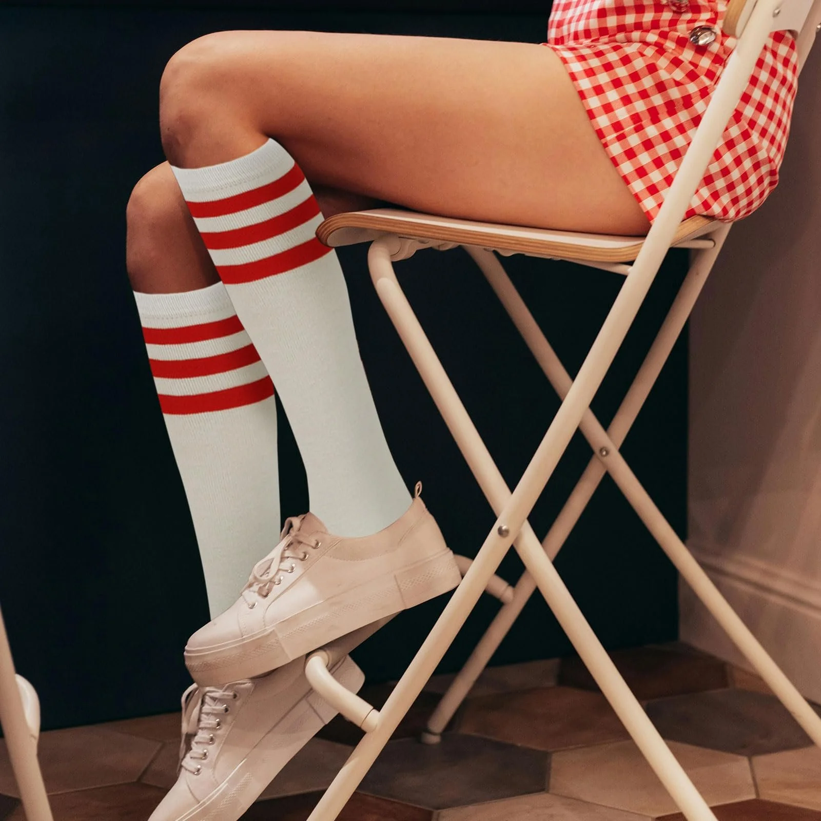 Жіночі гольфи Striped для спорту, 2 пари, фото №4 Жіночі гольфи Striped для спорту, 2 пари, фото №4