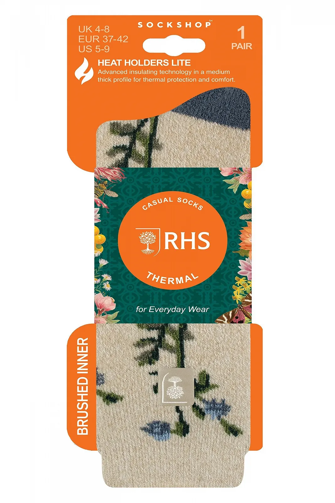 Термошкарпетки HEAT HOLDERS RHS The Royal Horticultural Society Жіночі x RHS 1.6 TOG Lite, 1 пара Розмір 4-8, фото №2