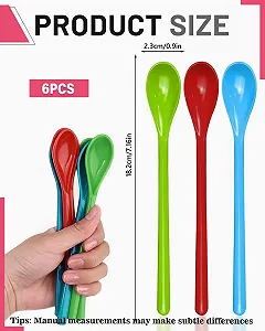 Набір пластикових ложок, 6 штук, різнокольорові synthetic.ua - Фото 1