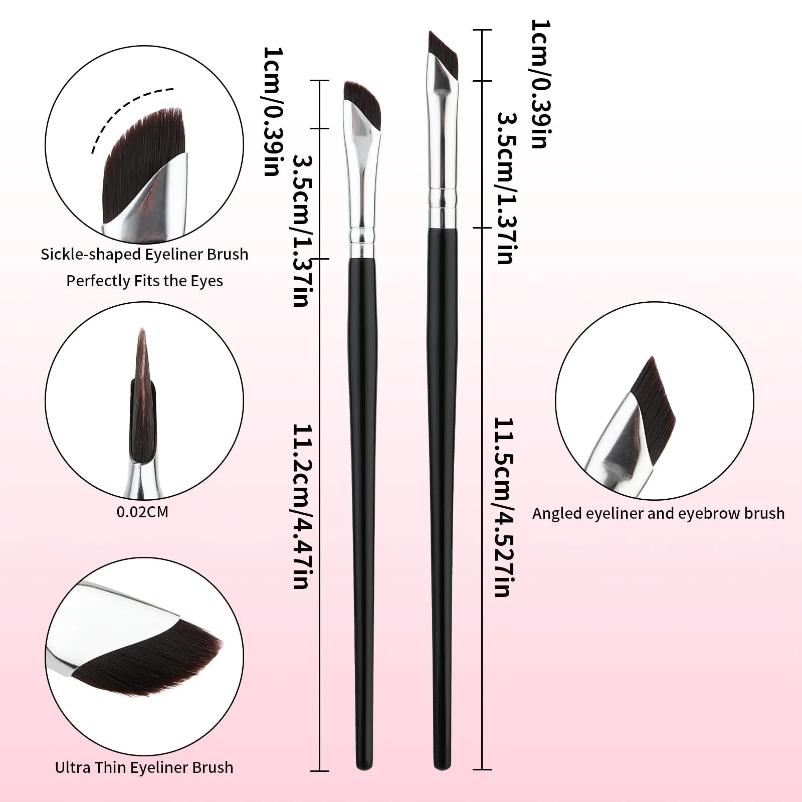 Набор Abeillo Eyeliner Brushes Pack of 3, Профессиональная Кисти для бровей под углом, фото №6 Набор Abeillo Eyeliner Brushes Pack of 3, Профессиональная Кисти для бровей под углом, фото №6