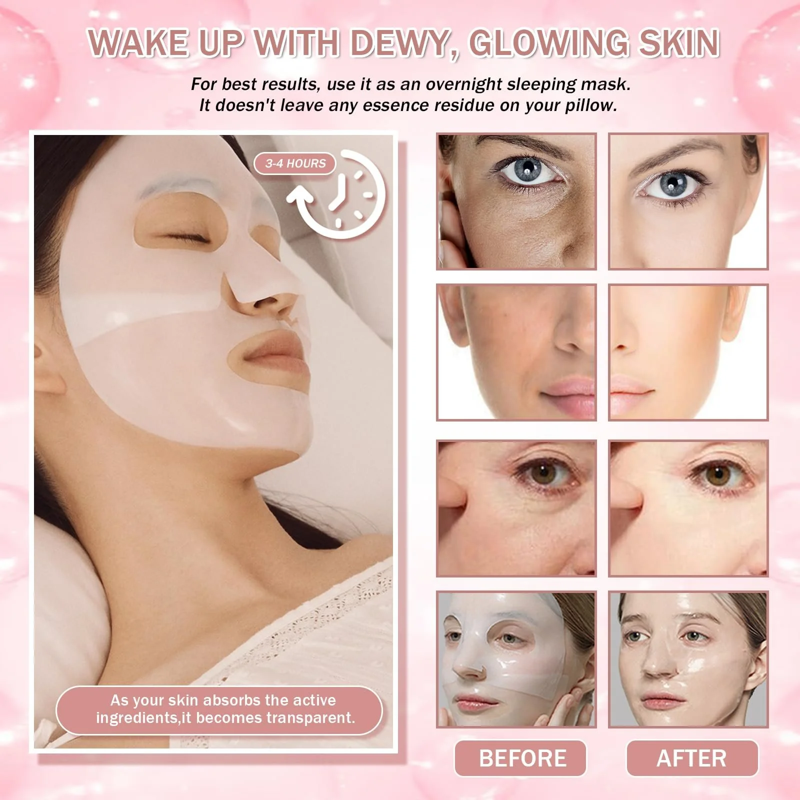 Набір з 10 органічних колагенових масок глибокого зволоження, фото №7