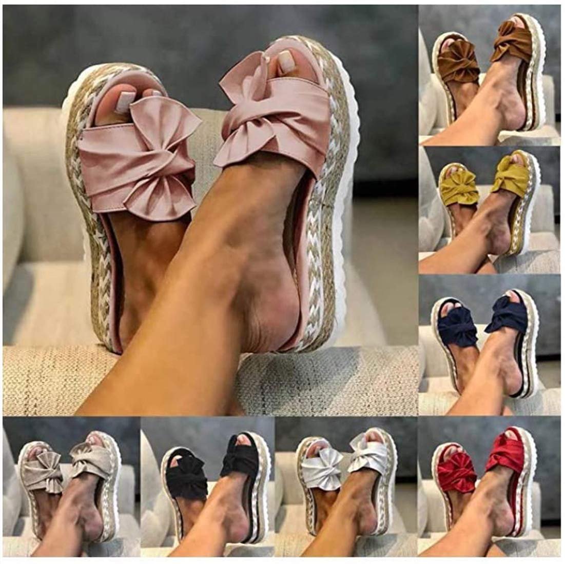 Женские летние платформенные сандалии-слипоны., фото №6