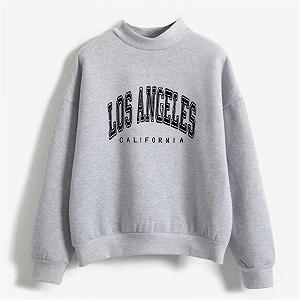 Женский свитшот с принтом Los Angeles, Калифорния, круглый вырез, топ в стиле колледжа, длинный рукав, Backwoods, графическое худи, воротник-стойка, однотонный, с буквенным принтом, свободный крой synthetic.ua - Фото 1