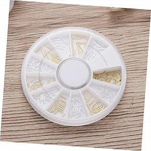 Прикраси для нігтів Mikinona, 12 відділень, золотисті synthetic.ua - Фото 1