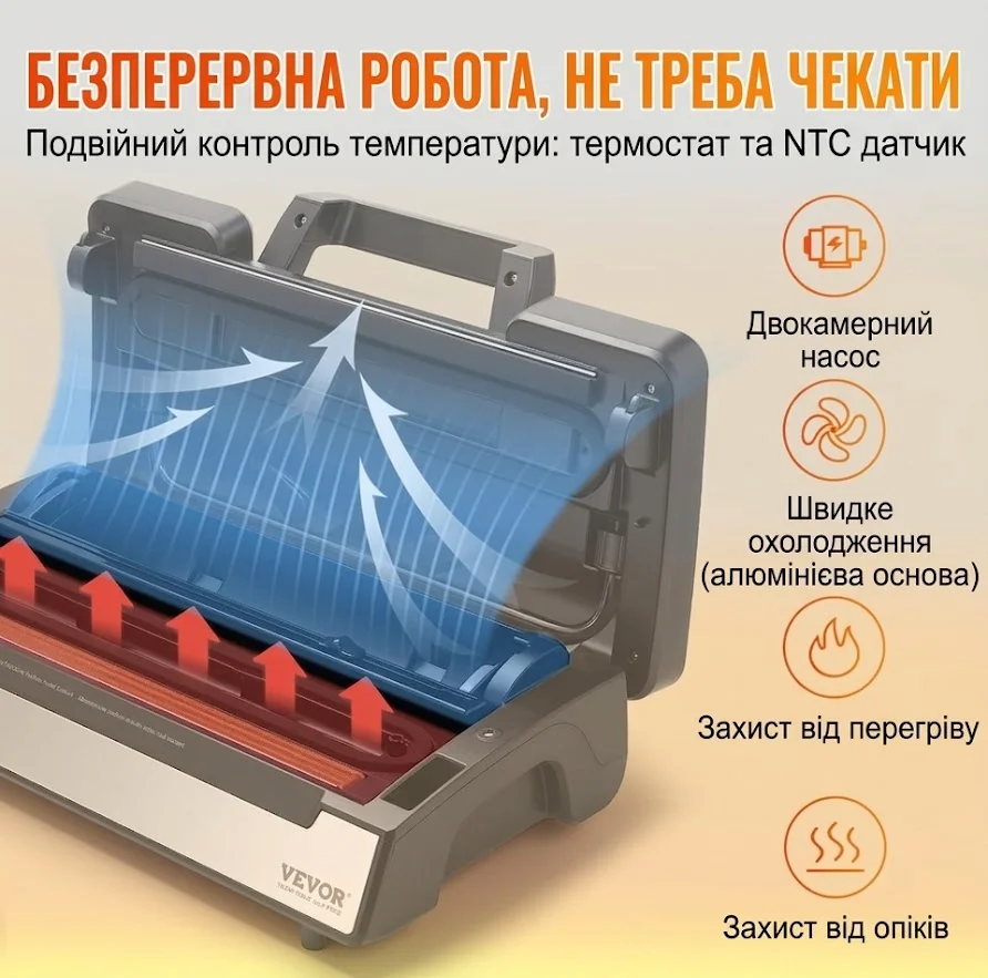 Вакуумний пакувальник VEVOR VS5164 Сірий, фото №6