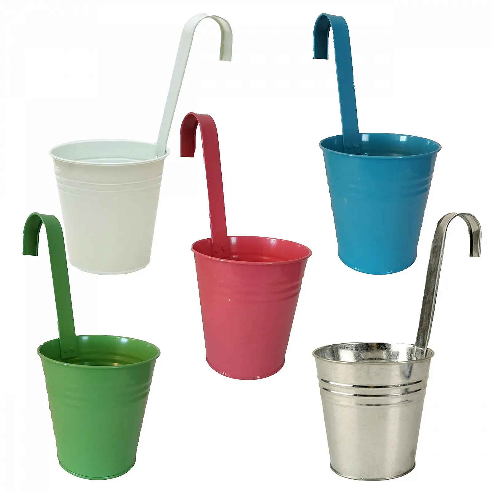 Подвесные горшки Набор из 2 шт. Цинк Серебристый, фото №3