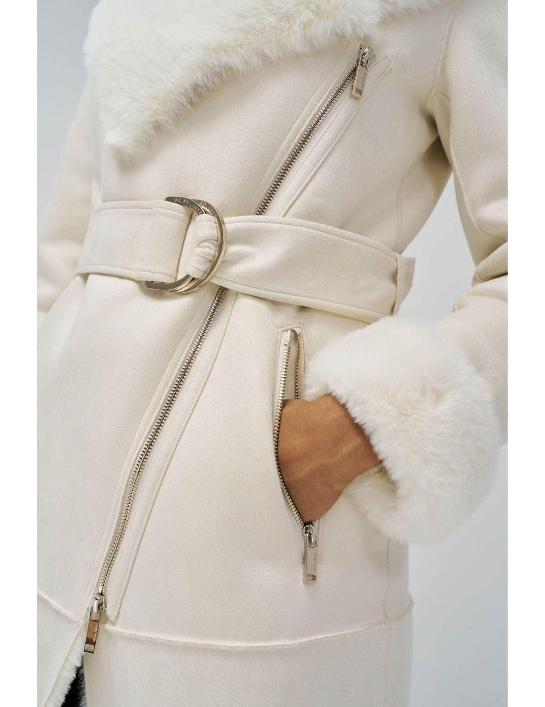 Жіноче пальто Salsa Jeans Замшеве з хутряним коміром, фото №4 Жіноче пальто Salsa Jeans Замшеве з хутряним коміром, фото №4