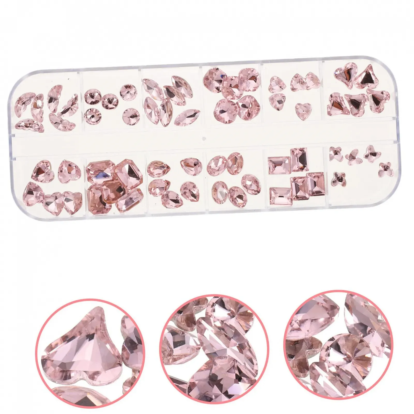 Стразы для ногтей FRCOLOR, нерегулярные формы, шампань и AB цвет, фото №8