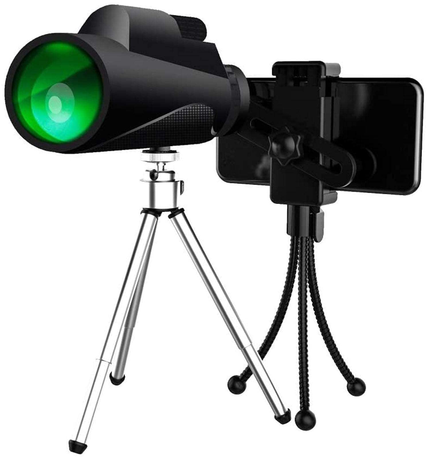 Монокуляр Teleskop HD 12x50 Baka-4-Prisma FMC зелена плівка чорний, фото №1